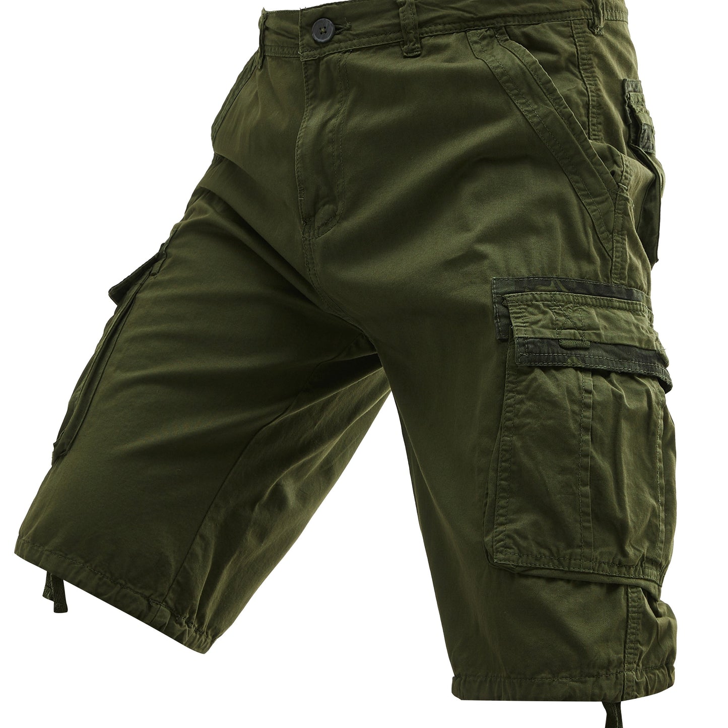 Men's 100% Cotton Washed Outdoor Cargo Shorts - Multi-Pocket Durable Casual Hiking Shorts for Spring Summer Fall, Regular Fit with Zippered Pockets (Hand Wash Only), Western Shorts, Adventure Clothing, Nonstretch Fabric