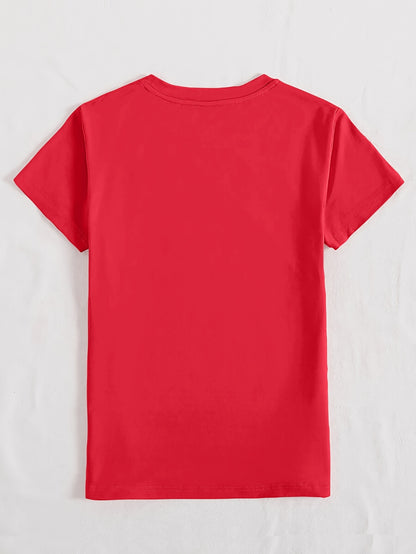 Italy Milan lettering printed T-shirt men's casual style summer and autumn slightly elastic round neck T-shirt