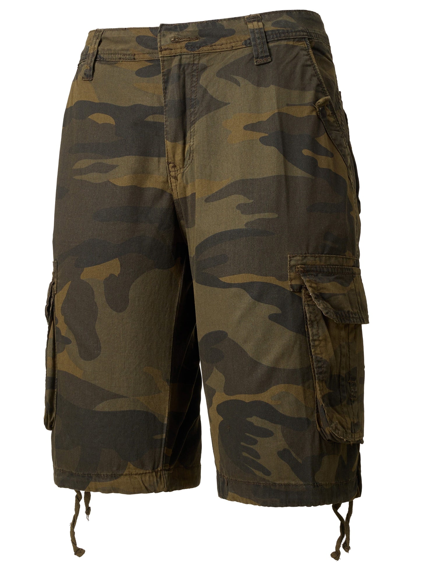 Men's Casual Camouflage Pattern Cargo Shorts, Chic Cotton Outdoor Shorts For Summer Hiking, Bermuda Shorts