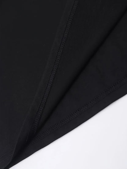 Letter Printed T-Shirt - Relaxed Casual Style with Slightly Elastic Fabric and Classic Round Neck Design - Perfect for Men in Summer and Autumn