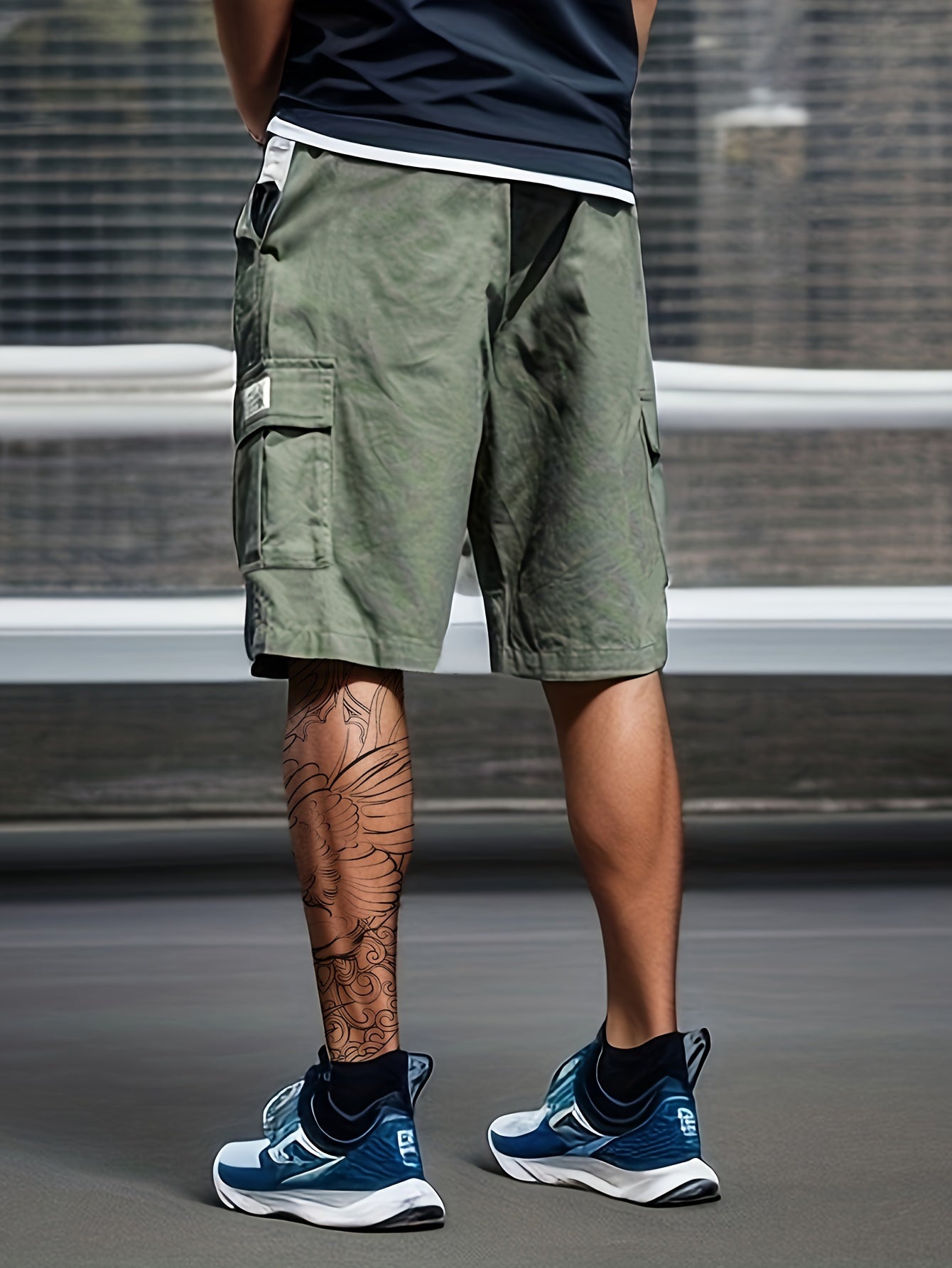 Chic Cargo Shorts, Men's Casual Multi Pocket Cargo Shorts For Summer Outdoor Activities, Bermuda Shorts