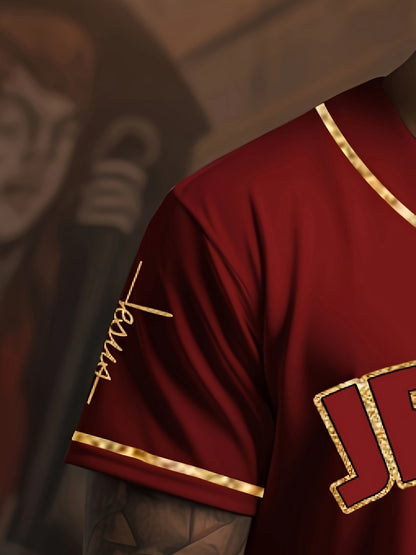 Men's Fashionable Retro Baseball Jersey - Breathable, Slightly Stretchy, Quick-Drying Sports Uniform for Training, Competition, and Party - Trendy, Comfortable, and Durable